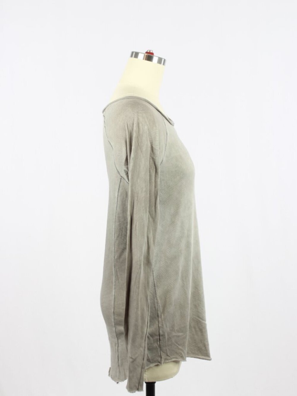 COTTON CITIZEN Vintage Taupe Grey Cotton Scoop Neck Raglan T-Shirt Top, Size S - Picture 2 of 11